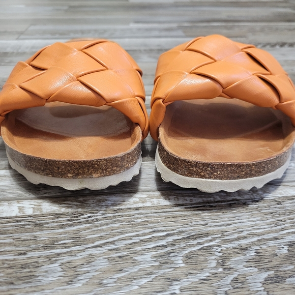 40 Miz Mooz Leather Woven Slide Sandals - Rope Orange Size 9-9.5 - Picture 7 of 8